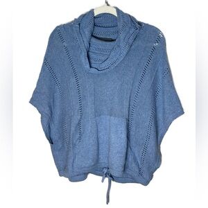 27 Miles Malibu Cowl-neck Cashmere Blend Crochete Poncho Sz XS/S